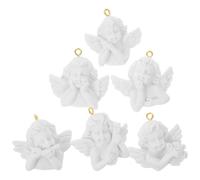 Angoily 6 Piezas de Charms de Ángel en Resina para Collares y Pendientes, Adornos para Joyería DIY, Decoración para Bautizos y Eventos Religiosos