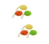 Angoily 6 Piezas estuche de maquillaje de aluminio toallita de baño de algodón jabón drogado lavado de cara bola de baño de panal bola de ducha esponja Aleteo bebé