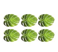 Angoily 6 Piezas Salvamantel de Monstera Decoraciones de la Selva Caminos de Mesa Decorativos manteles Individuales Ornamento Mantel Aislado tapete de Mesa Exterior Hoja de Palma Hawai Eva