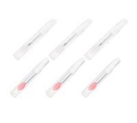 Angoily 6 Pinceles Aplicadores de Maquillaje de Labios y Sombras de Ojos de Silicona Semitransparente Tapa Kit de 6 Piezas 3 Cabezas Semitransparentes y 3 Rojas para Uso Profesional