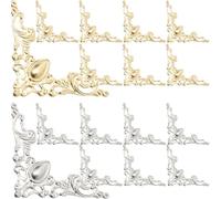 Angoily 60 Piezas Protector de Esquinas Metálico Vintage para Libros y Álbumes Amarillas Protectores Adhesivos para Rincón de Cuadernos y Scrapbooking Decoración y Protección