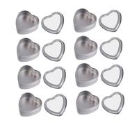 Angoily 8 Piezas Caja de Dulces para Boda Forma de Corazón de Cajas Metálicas con Ventana Transparente Estuche para Regalos y Almacenaje Ligero Durable y Fácil de Abrir