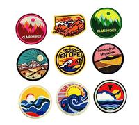 Angoily 9 piezas Parche Redondo Bordado Termoadhesivo Diseño Divertido para Ropa Bolsas y Jeans Material Seguro y Duradero para DIY Manualidades y Decoración