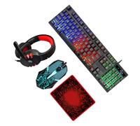 Angoily Accesorio Completo para Pc Teclado Ratón Auriculares Alfombrilla Teclado Retroiluminado