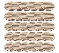 Angoily Accesorios de Bordado 30 Etiquetas Redondas de Madera sin Terminar 5 CM Agujeros para Manualidades y Decoración en Proyectos Familiares y DIY