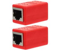 Angoily Acoplador De Red Versátil 2 Piezas Adaptador De Conector Ethernet para Cat5e Cat5 Cat6 Color Rojo Construcción Robusta De Aleación De Zinc Abs