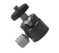 Angoily Adaptador de Montaje para Cámara Rótula Esférica de Aleación de Aluminio, Mini Cabezal Giratorio 360° Tornillo 1/4, Versátil para Fotografía y Proyección, Soporte Portátil Negro