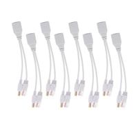 Angoily Adaptador Divisor PoE 12v Línea Divisoria para Cámaras de Seguridad 8 Piezas Color Claro para Monitoreo en Red Dispositivos Inalámbricos y Voip
