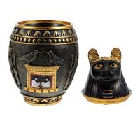 Angoily Adorno Egipcio de Resina para Escritorio Decoración Hogar y Oficina Estatua Artesanal de Canopic Jar Pequeño Diseño Antiguo Resistente y Decorativo