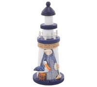 Angoily Adorno Faro Náutico de Madera Estilo Mediterráneo de 19 Cm para Decoración Marítima y Fiesta Verano Resistencia al Desgaste Hogar