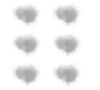 Angoily Adornos para Manicura Pompones de Peluche Magnéticos, 6 Piezas en Color Blanco Creativas para Decoración de Uñas y Arte de Uñas
