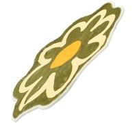 Angoily Alfombra Antideslizante de Imitación Cachemir 60X60 CM Color Verde Absorbente para Baño y Dormitorio Felpudo Decorativo Diseño Floral para Entrada y Sala