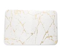 Angoily Alfombra de Baño Antideslizante Blanca 40X60 CM Tapete Absorbente de Agua para Baño y Salón Alfombra de Poliéster Gruesa y Resistente para Suelo Mojado