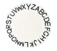 Angoily Alfombra Redonda Antideslizante para Habitación Infantil Tapete Decorativo Letras Blancas 80X80 CM Suave y Lavable Adecuado para Suelos Resbaladizos y Zona de Juegos