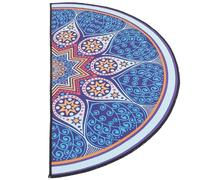 Angoily Alfombra Semicircular Estilo Bohemio 40X80 CM de Poliéster Felpudo Antideslizante Absorbente para Baño y Entrada Alfombra de Suelo Mandala para Interiores