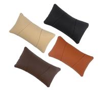 Angoily Almohada Cervical para Coche de Algodón Viscoelástico con Soporte Lumbar Transpirable Olor Cojín Ergonómico de Cuero PU para Viaje y Descanso