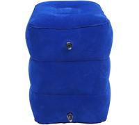 Angoily Almohada para Reposapiés Inflable Plegable Tamaño Mediano, Reposapiés Ajustable de Material Flocado Azul Oscuro, Cómodo y Portátil para Viajes y Oficina