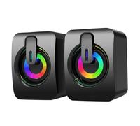 Angoily Altavoces para Ordenador Cable USB, Subwoofer Pequeño de 2 Pulgadas, Volumen Ajustable Tipo Perilla, Diseño Elegante en Abs para Decoración del Hogar