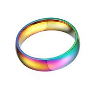 Angoily Anillo de Moda Arcoíris de Acero de Titanio Brillo de Colores Anillo Dedo para Mujer Joyería para Mujeres y Damas para Uso Diario y Ocasiones Especiales