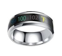 Angoily Anillo de Titanio Inteligente con Pantalla de Temperatura para Elegante y Duradero Diseño Clásico y Cómodo para Uso Diario Bodas y Promesas