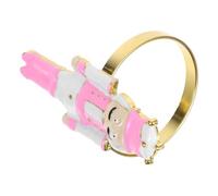 Angoily Anillo para Servilleta Cascanueces Navideño Hebilla Decorativa para Servilletas en Color Rosa y Dorado Servilletero para Mesa de Comedor Accesorio Festivo para Decoración