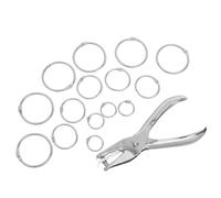 Angoily Anillos para Carpetas Metálicos 15Mm 25Mm 35Mm 30 Piezas con Perforadora Accesorios de Encuadernación para Oficina y Escuela Organizador de Hojas Sueltas Resistente y Versátil
