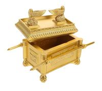 Angoily Arca Dorada Artesanal de Resina Compacta para Decoración Religiosa de Escritorio Adorno Antiguo de Israel para Hogar y Iglesia Estatua del Arca del Pacto Religiosa