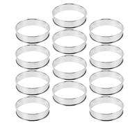 Angoily Aros para Tartaletas de Acero Inoxidable 12 Unidades Moldes Redondos Antiadherentes de 85 CM para Repostería Casera Aros para Muffins y Crumpets Herramienta Versátil para