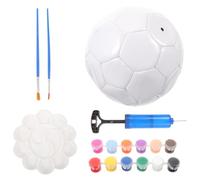 Angoily Balón de Fútbol Número 3 en Blanco para Pintar DIY Kit de Pintura 7 Piezas Material Plástico PU Resistente Superficie Lisa sin Rebabas Adecuado para Color Color Aleatorio