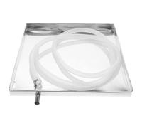 Angoily Bandeja Aire Acondicionado Exterior 40x40 cm con Manguera de Drenaje de 2 m y Abrazadera Deposito Agua Aire Acondicionado Bandeja Condensados para Unidades HVAC Lavadora