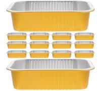 Angoily Bandejas Desechables de Aluminio para Comida, Resistentes al Calor para Barbacoa y Horno, Paquete de 20 Unidades para Uso Práctico en Cocina