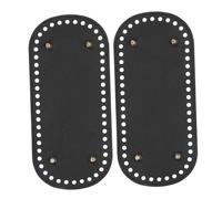 Angoily Base Decorativa para Bolso de Pu Negro Agujeros Pre-perforados, 2 Piezas de 22x10 Cm para Bolsas DIY y Labores de Ganchillo en Punto Cruz
