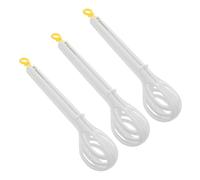 Angoily Batidor de Huevos Multifuncional 3 Piezas Blanco Pinzas para Huevos y Batidor Manual Plástico Utensilio para Buffet y Cocina Profesional Extracción Fácil y Servicio Rápido