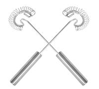 Angoily Batidor Manual de Acero Inoxidable 2 Piezas Resorte Espumador de Leche y Batidor de Mano para Huevos Ergonómico y Compacto Adecuado para Cocina Doméstica y Café