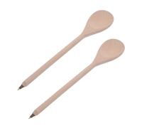 Angoily Bolígrafos de Madera Diseño de Cuchara 2 Piezas Bolígrafos Pequeños de Punta Fina para Oficina y Escuela Portátiles Escritorio