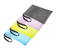 Angoily Bolsa de Jabón de Nylon 4 Piezas, Bolsa de Malla para Pastilla de Jabón con Tapa, Colores Gris Rosa Amarillo Azul Claro, para Ducha y Limpieza Facial