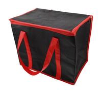 Angoily Bolsa Isotérmica para Alimentos Reutilizable de Tela No Tejida Revestimiento de Aluminio Asa Larga y Base Rígida Tamaño 41X26X33 CM Color Negro y Rojo Adecuado para Almuerzo