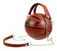 Angoily Bolso Bandolera Cremallera y Forma de Baloncesto Bolso Moderno para Niña Marrón Pequeño para Uso Diario y Deporte Accesorio de Moda Juvenil