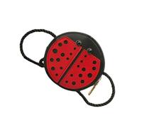 Angoily Bolso Bandolera de Dibujos Animados para Niños Diseño de Mariquita, Material PU y Metal, Bolso de Mano Que Puede Almacenar Lápiz Labial para Salir o Trabajar