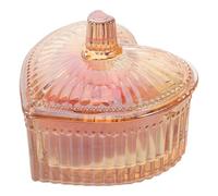 Angoily Borla de Polvos Compacta en Forma de Corazón con Estuche de Vidrio Elegante y Portátil para Maquillaje en Bodas y Fiestas