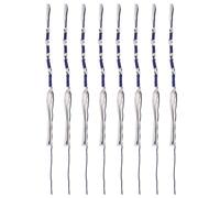 Angoily Borlas de Tzitzit para Chal de Oración Judío 8 Piezas Azul y Blanco Flecos Resistentes de Fibra para Talit Sinagoga Accesorios Religiosos Sefardíes para Uso en Casa y Viaje