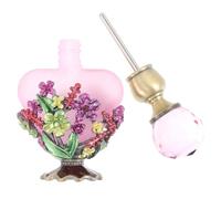 Angoily Botella de Perfume Vintage de Vidrio Esmaltado de 5 Ml Color Morado, Frasco para Aceite Esencial y Fragancia, Recipiente Decorativo Retro para Hogar y Viaje
