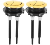 Angoily BotóN Pulsador De Inodoro Doble Descarga 48Mm 2 Piezas Repuesto Para Tanques De Agua En Casa Abs Dorado