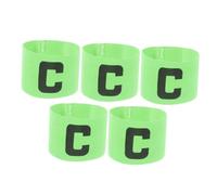 Angoily Brazaletes de Capitán de Fútbol Ajustables 5 Piezas, Color Verde, Material Resistente al Desgaste, Banda Deportiva para Partidos y Entrenamiento, Señal de Liderazgo para