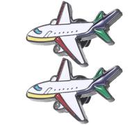 Angoily Broche de Avión Metálico Esmaltado Azul, Pin de Solapa Retro 2 Piezas, Accesorio Unisex para Ropa Casual y Obsequio en Estilo Vintage