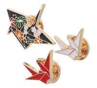 Angoily Broche de Imperdible de Aleación Diseño de 3 Grullas de Papel, Pin de Solapa de Origami, Accesorio Creativo para Ropa y Eventos Casuales o Formales