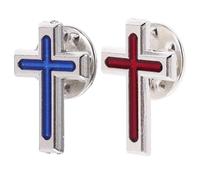 Angoily Broche de Solapa Cruzado para Hombre 2 Piezas Forma de Cruz Religiosa, Pin de Etiqueta del Ejército, Decoración para Comunión y Bautismo, Accesorio para Fiesta y Ceremonia