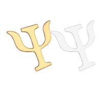 Angoily Broches de Solapa de Aleación Símbolo de Psicología, Set de 2 Piezas Dorado y Plateado, Pines Decorativos para Ropa Mujer, Accesorios Vintage para Fiestas y Graduaciones