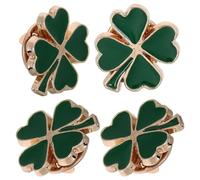Angoily Broches para Mujeres y Regalos Festivos en Diversas Ocasiones de Trébol de Cuatro Hojas Vintage de Aleación Verde, Accesorios Versátiles Resistentes Decoloración