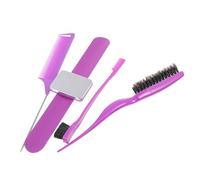 Angoily Cabello Clip, Kit de 4 Piezas para Teñir y Peinar, Cepillo y Peine Profesional de Peluquería, Color Púrpura, Herramientas para Coloración y Estilismo en Salón y Hogar